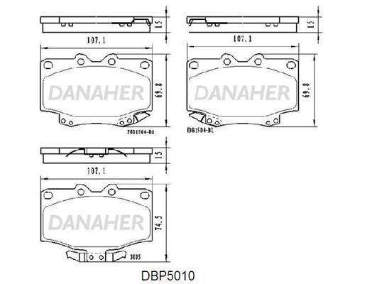 Danaher DBP5010 Brake Pad Set, disc brake DBP5010