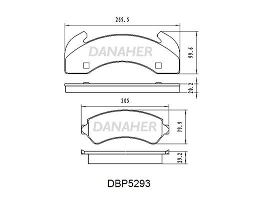 Danaher DBP5293 Front disc brake pads, set DBP5293