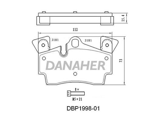 Danaher DBP1998-01 Brake Pad Set, disc brake DBP199801