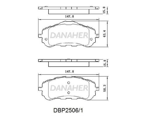 Danaher DBP2506/1 Brake Pad Set, disc brake DBP25061