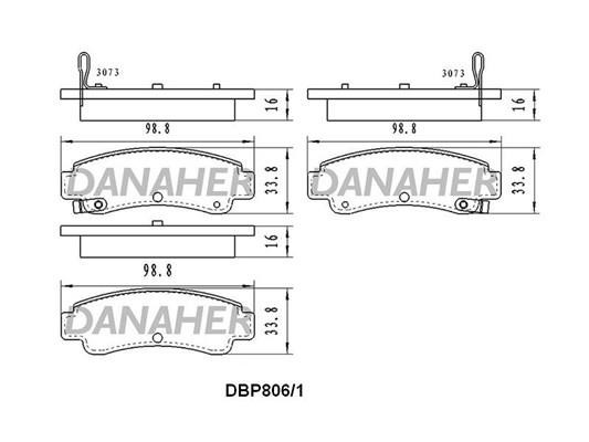 Danaher DBP806/1 Brake Pad Set, disc brake DBP8061
