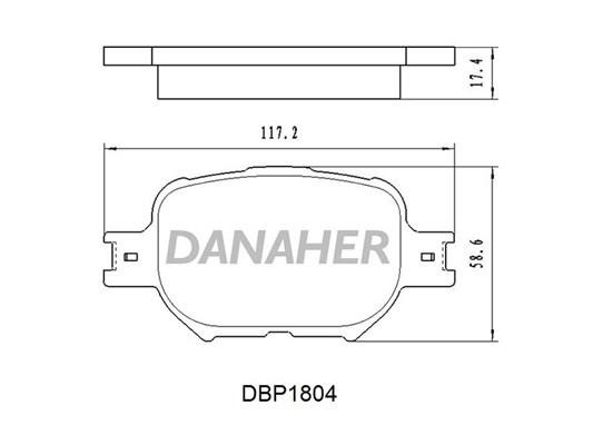 Danaher DBP1804 Brake Pad Set, disc brake DBP1804