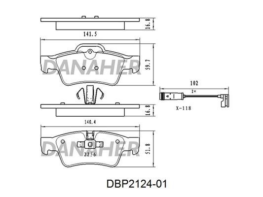 Danaher DBP2124-01 Brake Pad Set, disc brake DBP212401