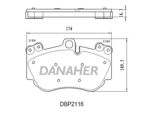Danaher DBP2116 Brake Pad Set, disc brake DBP2116