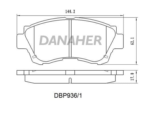 Danaher DBP936/1 Brake Pad Set, disc brake DBP9361