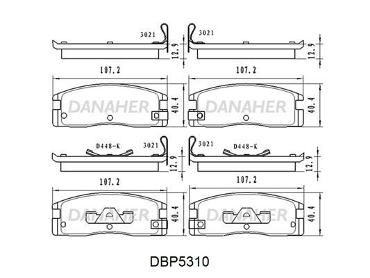 Danaher DBP5310 Rear disc brake pads, set DBP5310