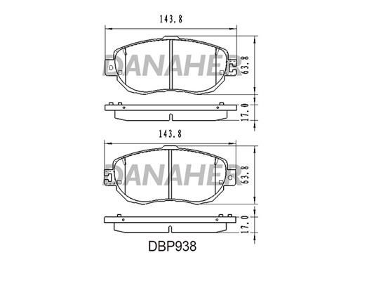Danaher DBP938 Brake Pad Set, disc brake DBP938