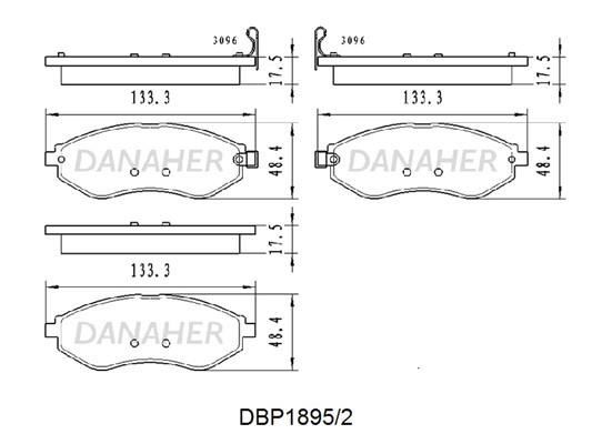 Danaher DBP1895/2 Brake Pad Set, disc brake DBP18952