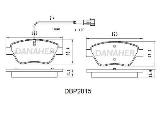 Danaher DBP2015 Brake Pad Set, disc brake DBP2015