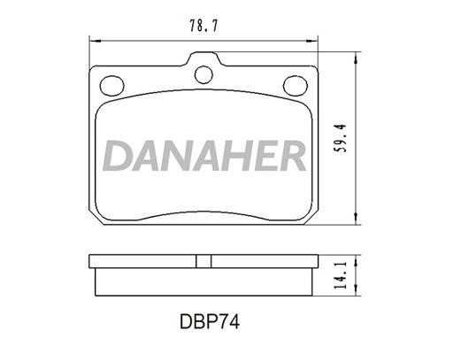 Danaher DBP74 Brake Pad Set, disc brake DBP74