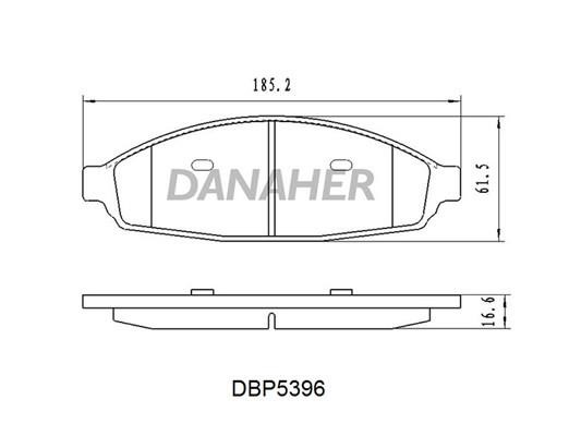 Danaher DBP5396 Front disc brake pads, set DBP5396