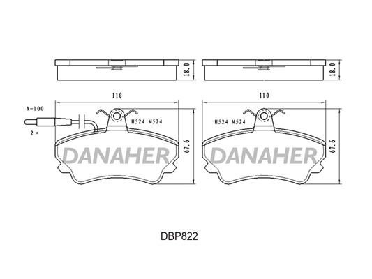 Danaher DBP822 Brake Pad Set, disc brake DBP822