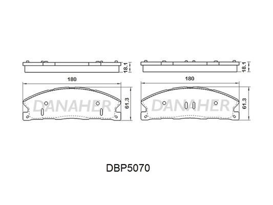 Danaher DBP5070 Brake Pad Set, disc brake DBP5070