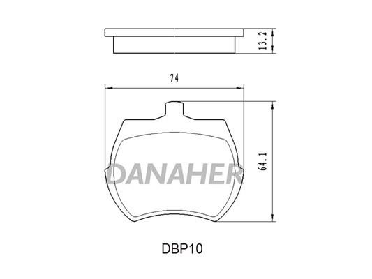 Danaher DBP10 Brake Pad Set, disc brake DBP10