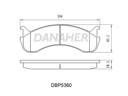 Danaher DBP5360 Rear disc brake pads, set DBP5360