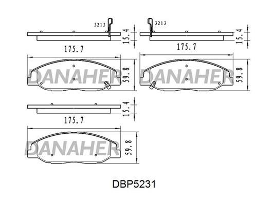 Danaher DBP5231 Brake Pad Set, disc brake DBP5231