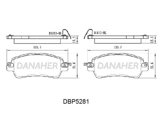 Danaher DBP5281 Brake Pad Set, disc brake DBP5281