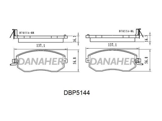 Danaher DBP5144 Brake Pad Set, disc brake DBP5144