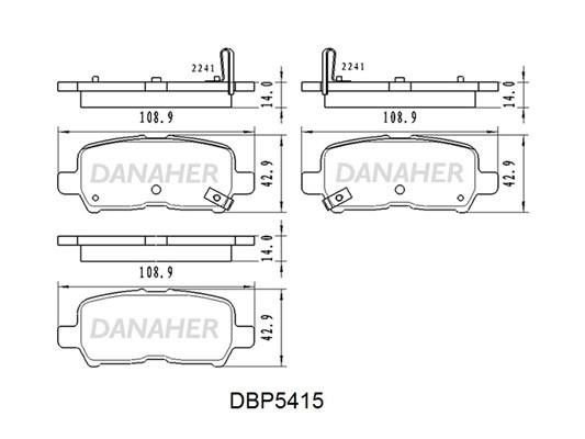Danaher DBP5415 Rear disc brake pads, set DBP5415