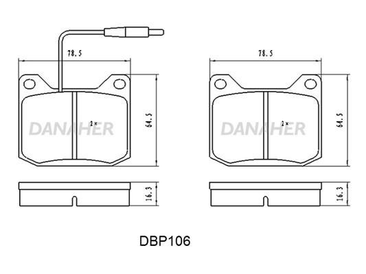 Danaher DBP106 Brake Pad Set, disc brake DBP106
