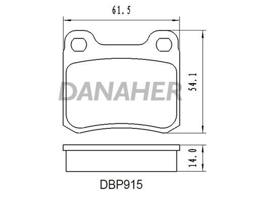 Danaher DBP915 Brake Pad Set, disc brake DBP915