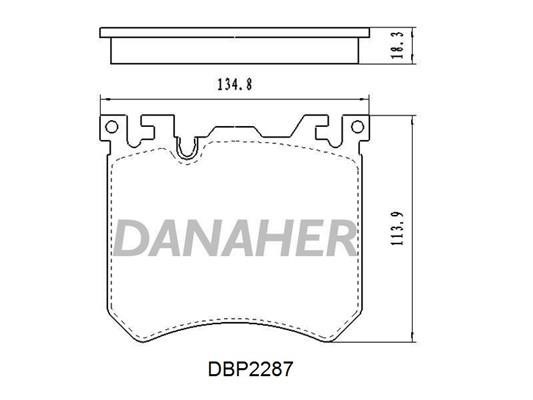 Danaher DBP2287 Brake Pad Set, disc brake DBP2287