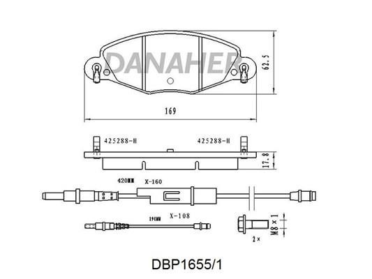 Danaher DBP1655/1 Brake Pad Set, disc brake DBP16551