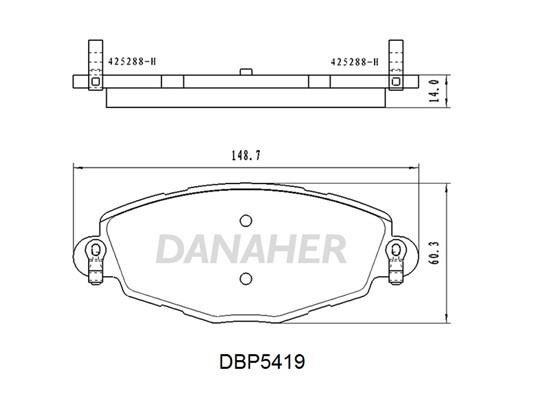Danaher DBP5419 Front disc brake pads, set DBP5419