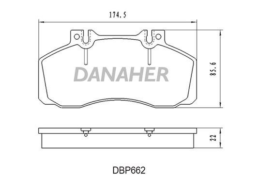 Danaher DBP662 Brake Pad Set, disc brake DBP662