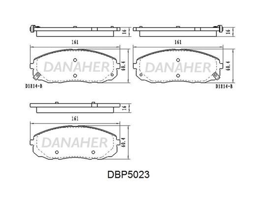 Danaher DBP5023 Front disc brake pads, set DBP5023