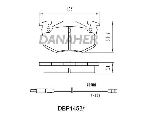 Danaher DBP1453/1 Brake Pad Set, disc brake DBP14531