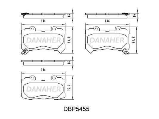 Danaher DBP5455 Front disc brake pads, set DBP5455