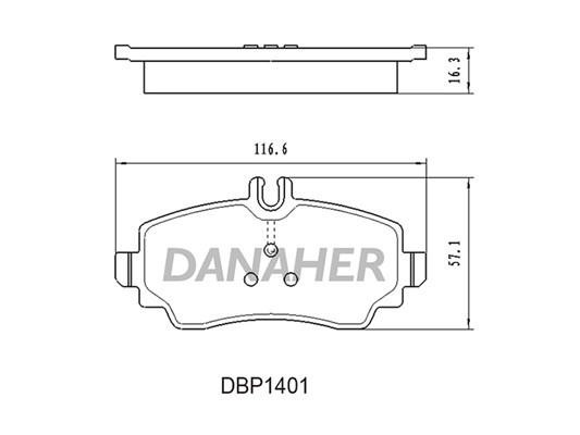 Danaher DBP1401 Brake Pad Set, disc brake DBP1401