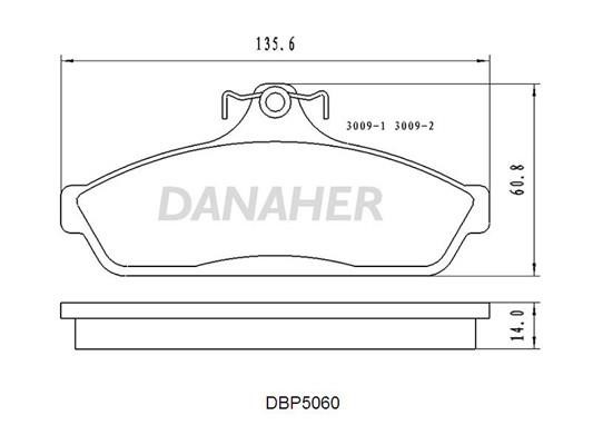 Danaher DBP5060 Front disc brake pads, set DBP5060