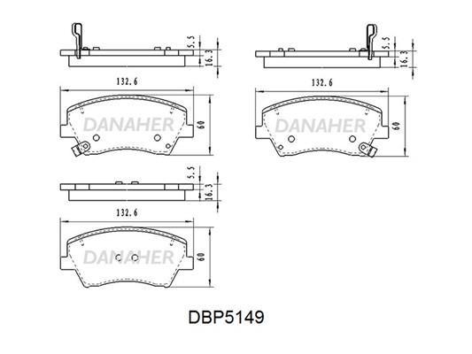 Danaher DBP5149 Front disc brake pads, set DBP5149