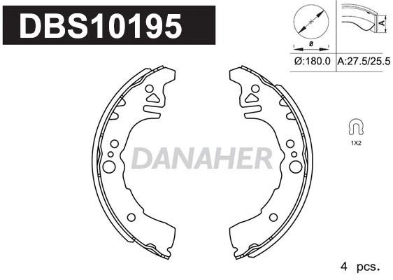 Danaher DBS10195 Brake shoe set DBS10195