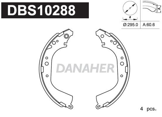 Danaher DBS10288 Brake shoe set DBS10288
