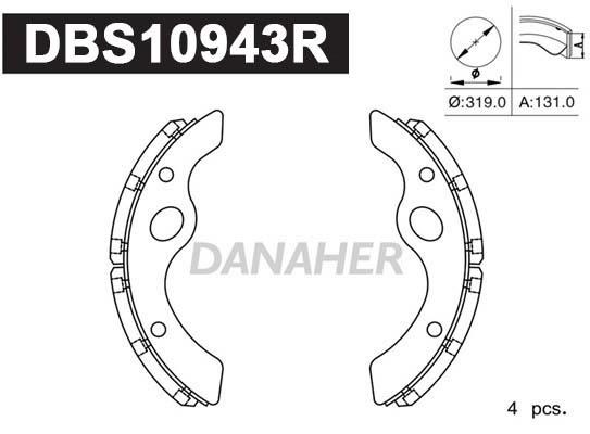 Danaher DBS10943R Brake shoe set DBS10943R