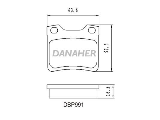Danaher DBP991 Brake Pad Set, disc brake DBP991