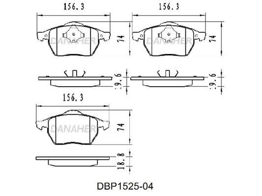 Danaher DBP1525-04 Brake Pad Set, disc brake DBP152504