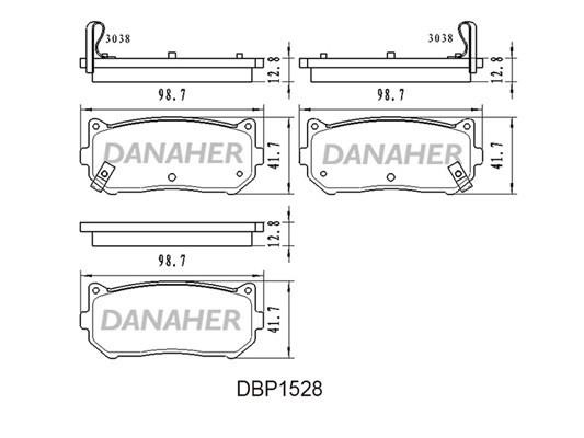 Danaher DBP1528 Brake Pad Set, disc brake DBP1528