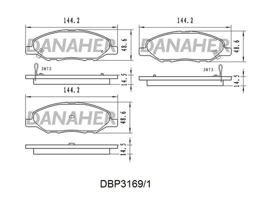 Danaher DBP3169/1 Brake Pad Set, disc brake DBP31691