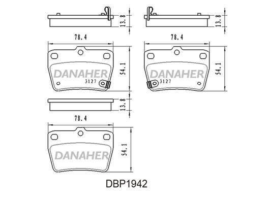 Danaher DBP1942 Brake Pad Set, disc brake DBP1942