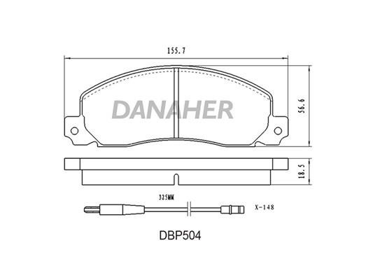 Danaher DBP504 Brake Pad Set, disc brake DBP504