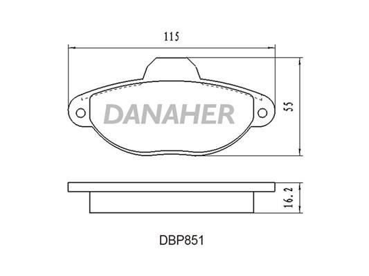 Danaher DBP851 Brake Pad Set, disc brake DBP851