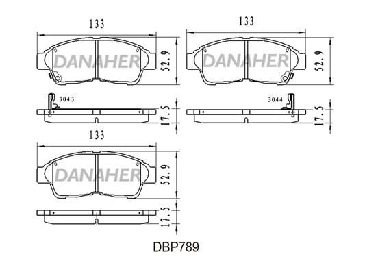 Danaher DBP789 Brake Pad Set, disc brake DBP789