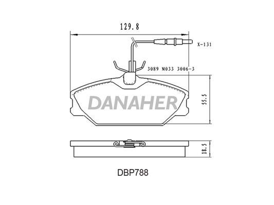 Danaher DBP788 Brake Pad Set, disc brake DBP788