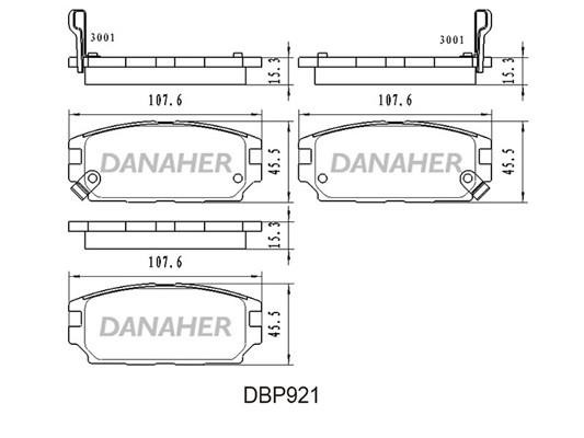 Danaher DBP921 Brake Pad Set, disc brake DBP921
