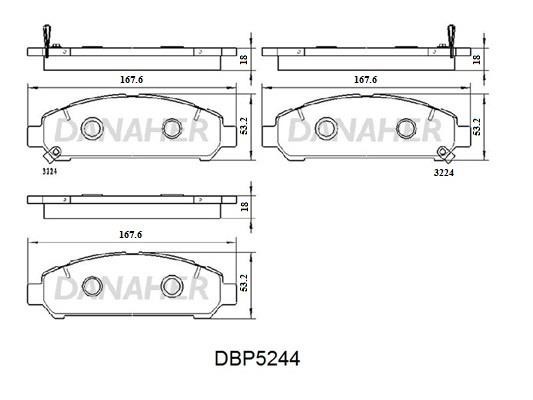 Danaher DBP5244 Brake Pad Set, disc brake DBP5244