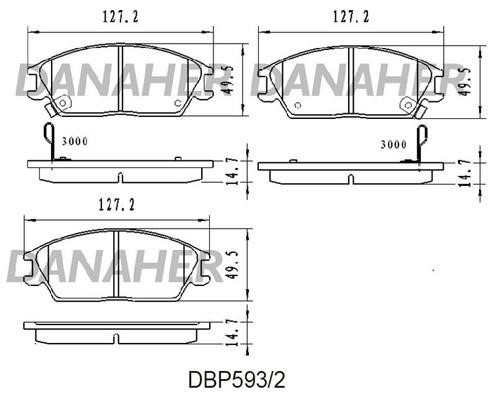 Danaher DBP593/2 Brake Pad Set, disc brake DBP5932